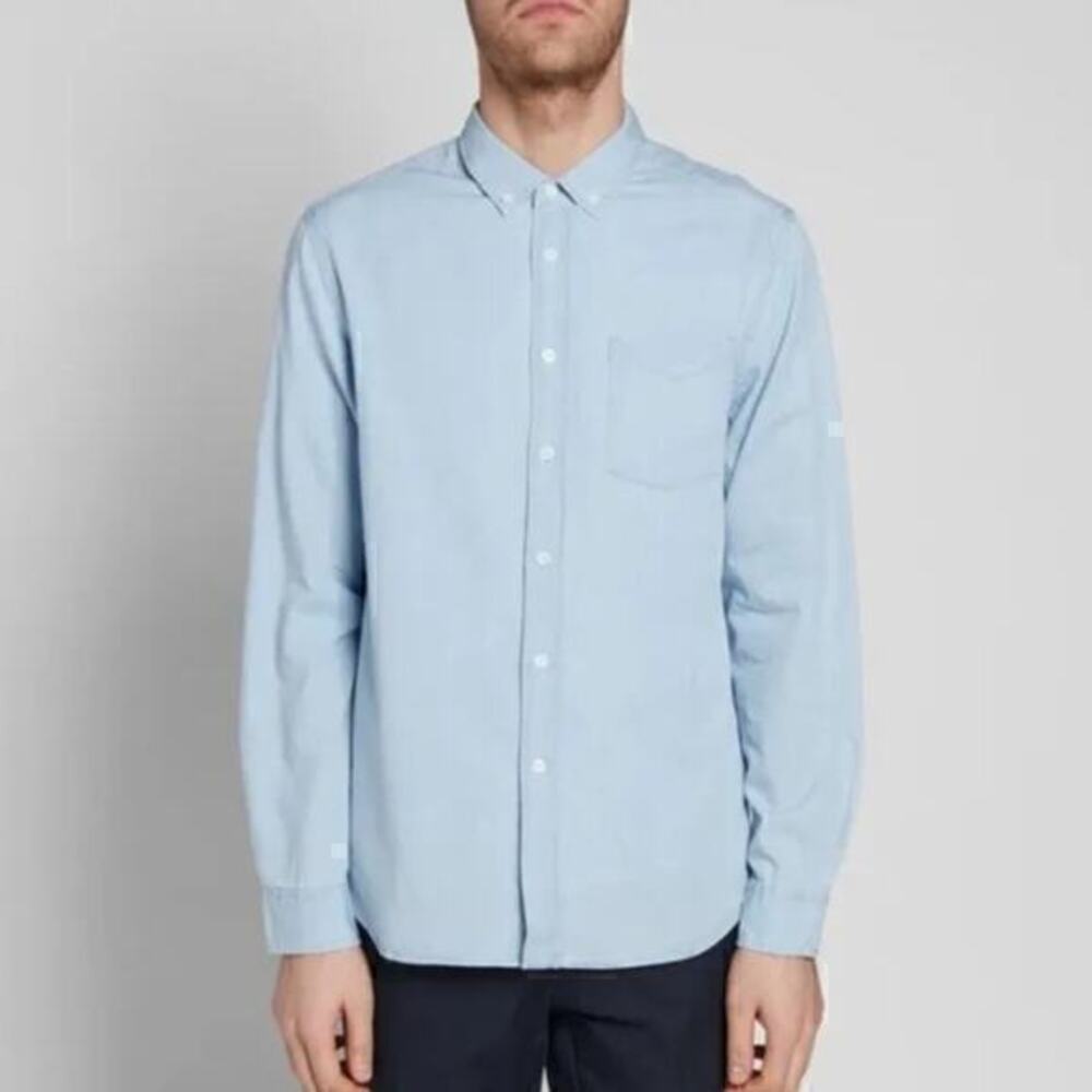 Saturdays New York City Light Blue Chambray Men’s Long Sleeve Button‎ Down Shirt